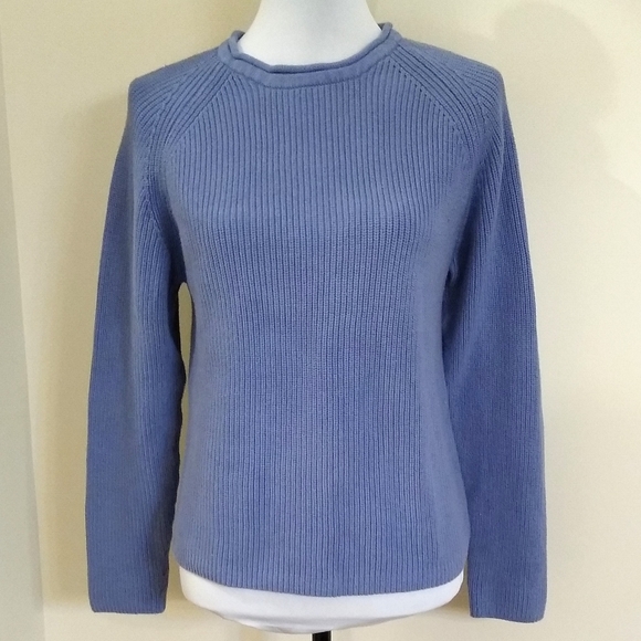 Woolrich blue ribbed knit sweater, L. Blue sweater. - Picture 1 of 7